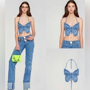 Blumarine Butterfly Denim Jeans